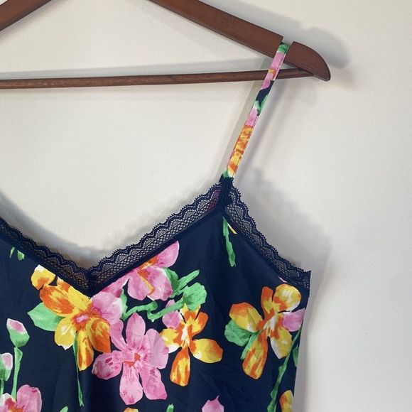 Ralph Lauren Satin Slip Floral Print Sz M - Picture 2 of 7